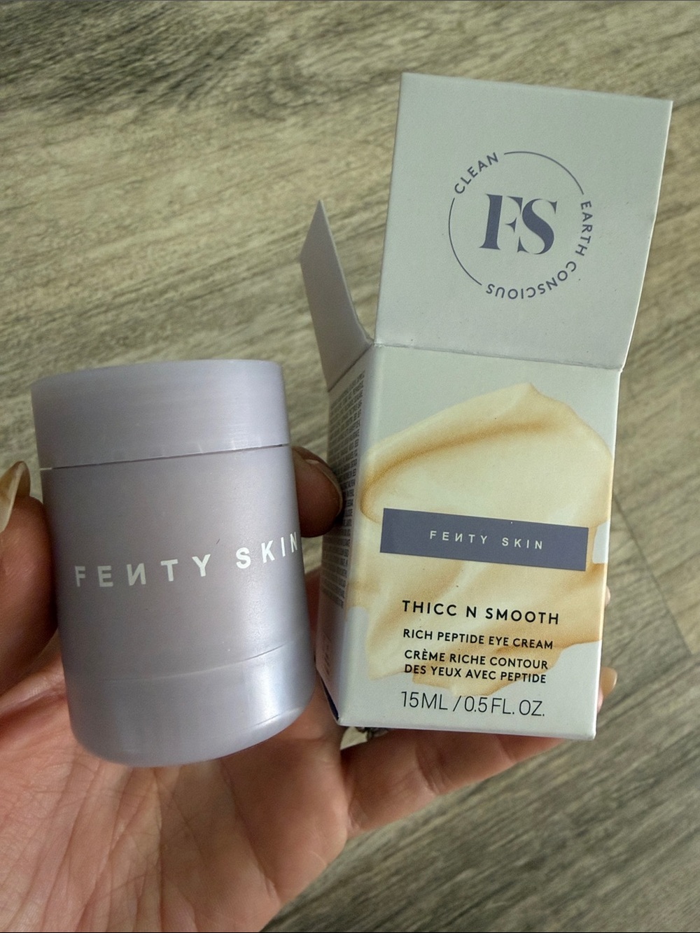 Fenty Skin Thicc N Smooth Eye Cream - Lavender & Cream Packaging